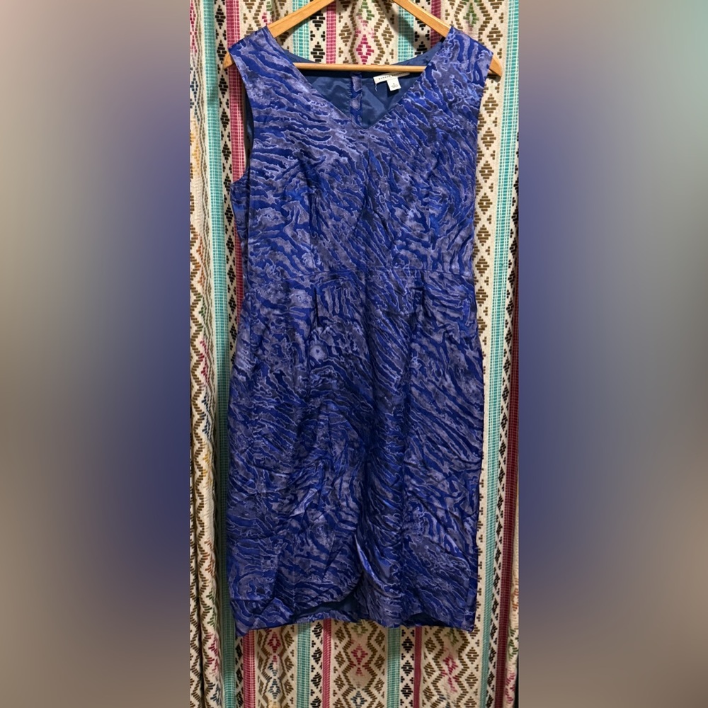 Banana Republic Vibrant Blue Textured Midi Dress